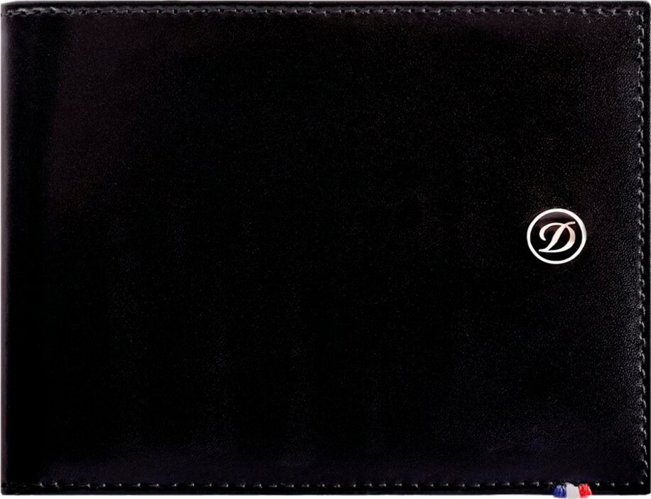 Dupont 180002 BLACK SMOOTH LEATHER WALLET-6-CREDIT CARD SLOTS AND ID CARD SLOT