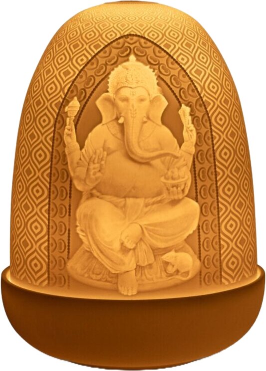Lladro 1024227 Lord Ganesha & Goddess Lakshmi Dome table lamp