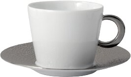 Bernardaud Ecume platine Tea cups and saucers