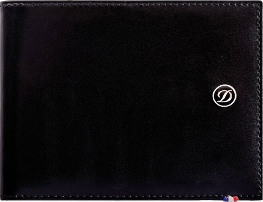 Dupont 180000 BLACK SMOOTH LEATHER WALLET-6-CREDIT CARD SLOTS