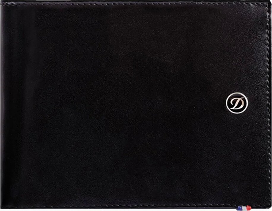 Dupont 180003 BLACK SMOOTH LEATHER WALLET-8-CREDIT CARD SLOTS