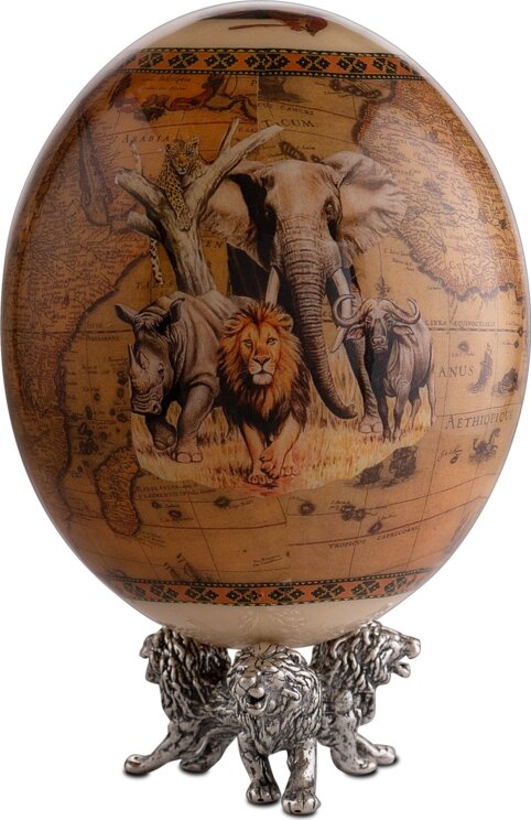 Greggio 8.03.1123 Ostrich egg with sterling base