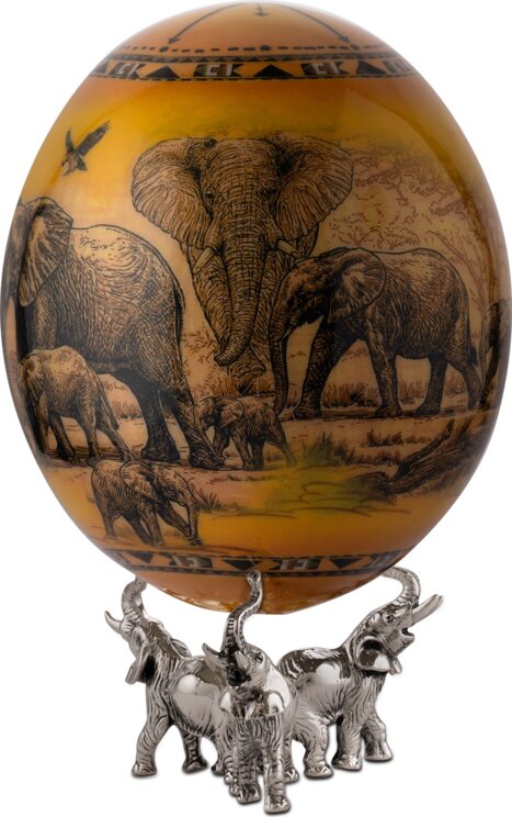 Greggio 8.03.1125 Ostrich egg with sterling base