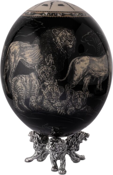 Greggio 8.03.1127 Ostrich egg with sterling base