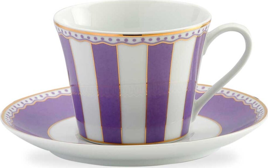 Noritake Carnivale lavender Çay fincanları və nəlbəkilər