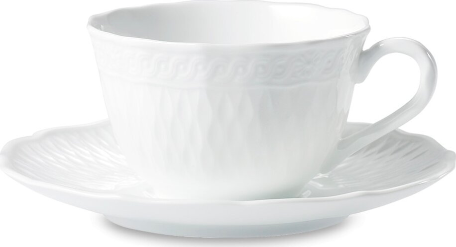 Noritake Cher blanc Tea cups and saucers